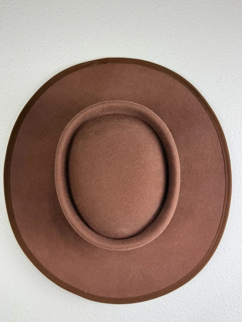 Olive & Pique Chocolate Brown Bow Adjustable Wide Brim Wool Hat